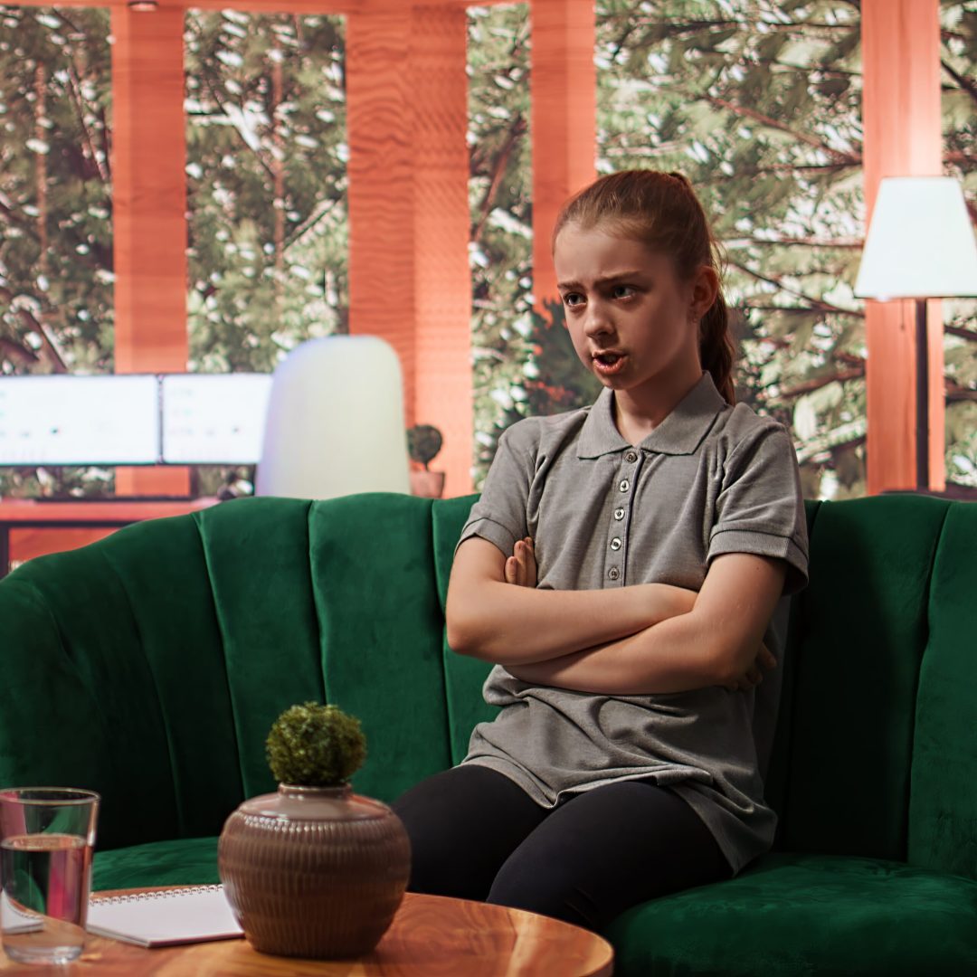 Teenager in a counseling session focused on emotional management